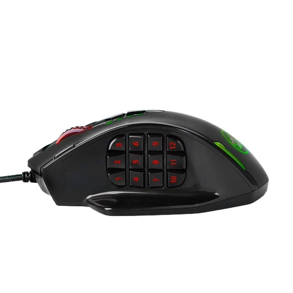 Imagem 4 de 5 do produto Mouse Gamer Redragon Impact Chroma 18 Botões Laterias Sensor PMW3327 12400DPI - M908