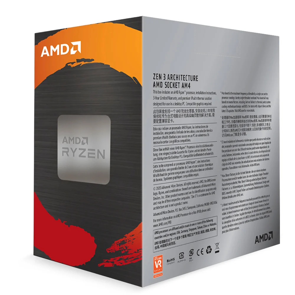 CPU AMD Ryzen 5 5600X BOX Processador AMD Ryzen 5 5600X, Cache 35MB, 3.7GHz (4.6GHz Max