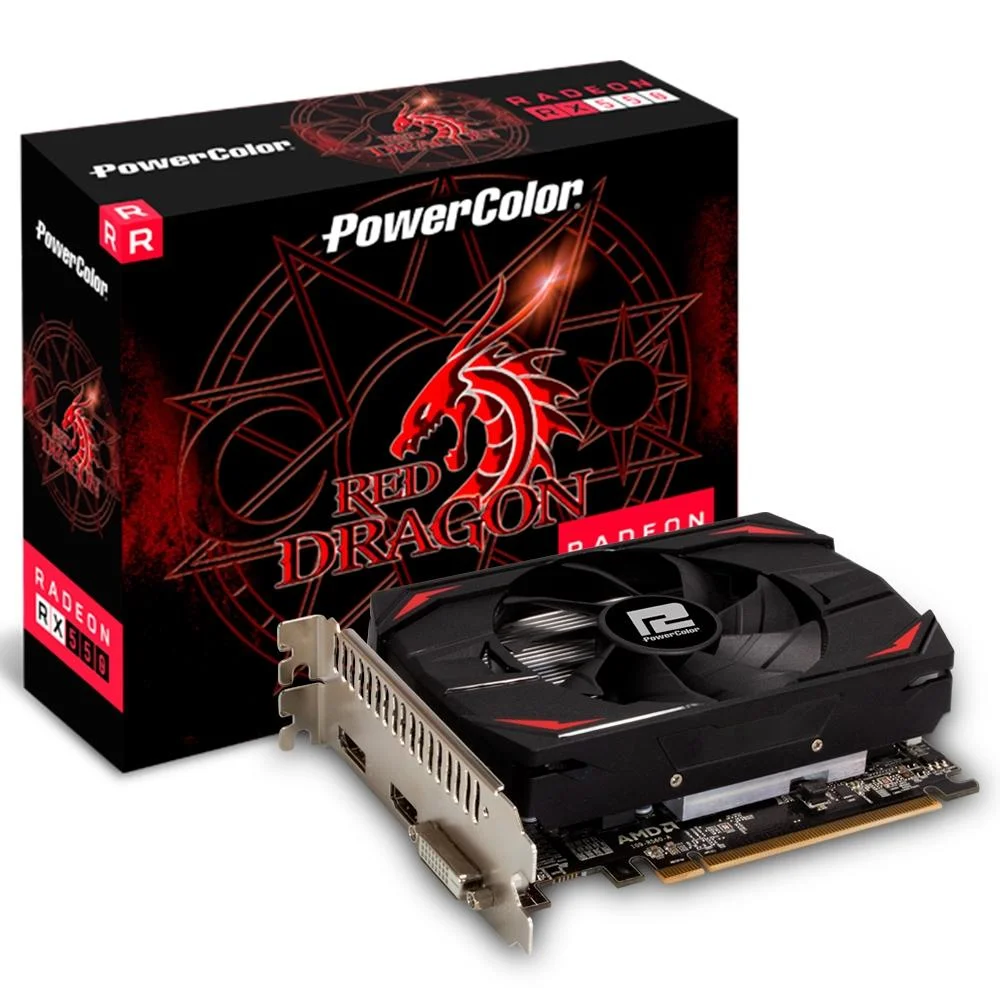 Imagem 1 de 5 do produto Placa de Vídeo PowerColor AMD RX 550 Radeon, 4GB DDR5 - AXRX 550 4GBD5-DH