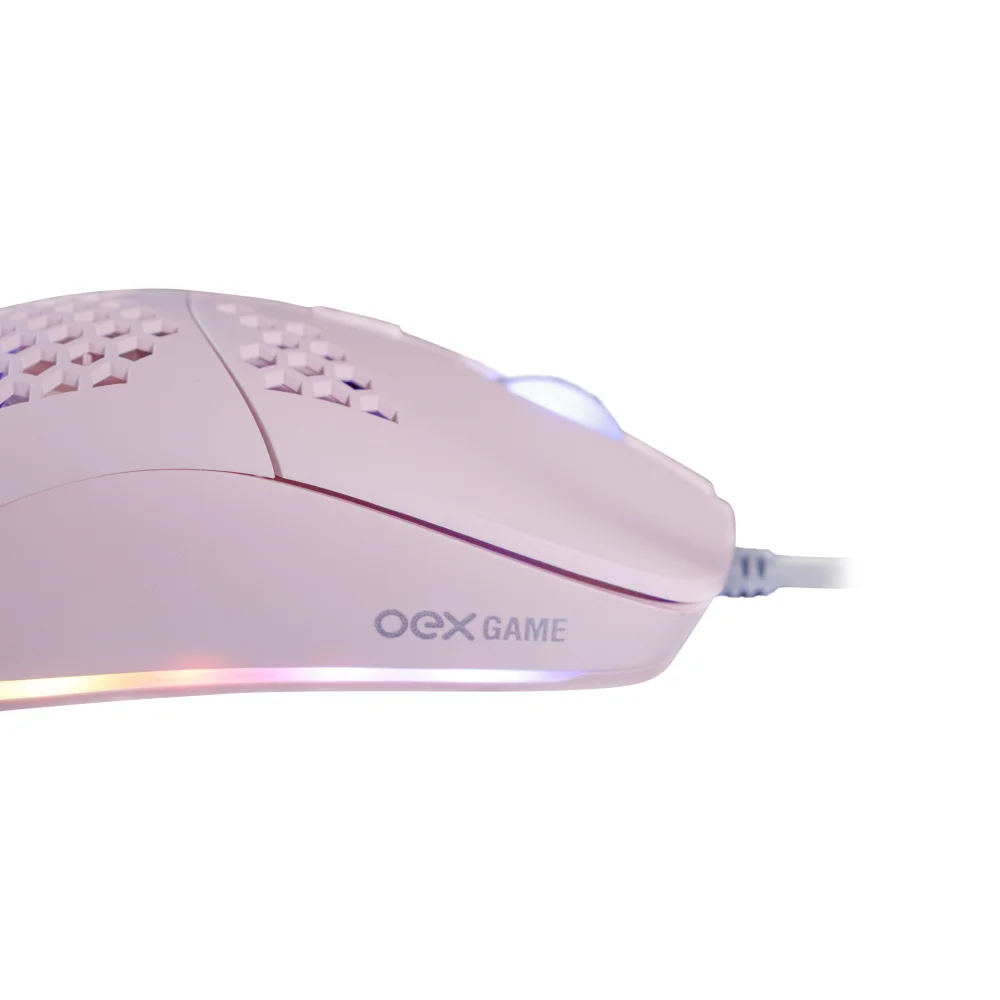 Imagem 2 de 4 do produto Mouse Gamer Dyon-X com RGB, 6200DPI, Rosa - Ms322s