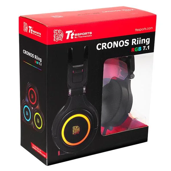 Headset Gamer Thermaltake Cronos Ring, RGB, 7.1, Preto - Ht-Cra-Diecbk-20 Headset Gamer Thermaltake Cronos Ring, RGB, 7.1, Preto - Ht-Cra-Diecbk-20