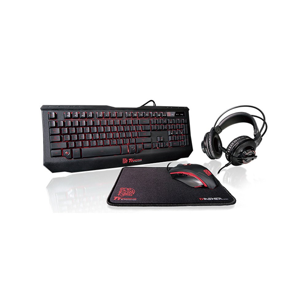 Kit Gamer Thermaltake Esport Gaming, Teclado + Mouse + Mouse Pad + Headset - Kb-Gck-Plblpb-01