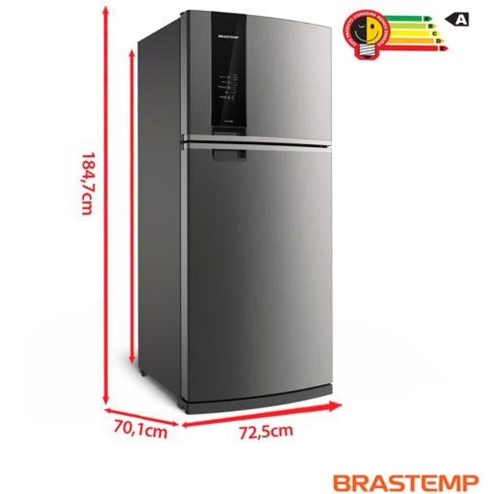Imagem 4 de 5 do produto Refrigerador 02 Portas Brastemp Frost Free 462 Litros Com Turbo Ice e Painel Eletrônico Evox, 220V - Brm56ak