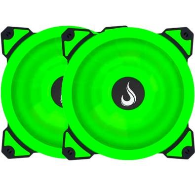Kit com 2 Cooler Fan Rise Mode Galaxy G1 com Led, 120mm, Verde