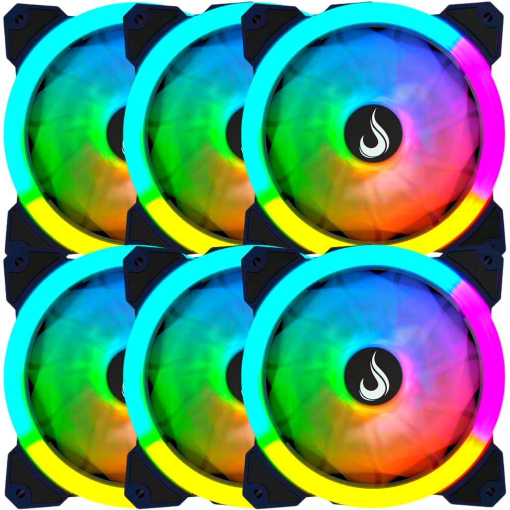 Kit Cooler FAN Rise Smart Dual Led RGB 120mm RM FN 02 RGB Escorrega 