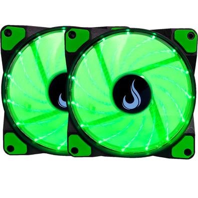 Kit com 2 Cooler Fan Rise Mode, 120mm, Led Verde - Rm-wn-01-bg