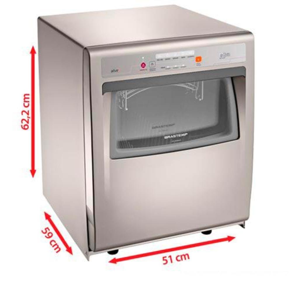 Imagem 2 de 5 do produto Lava-louças Brastemp com 8 Serviços, 05 Programas de Lavagem e Painel Blue Touch, Prata, 220V - Blf08as