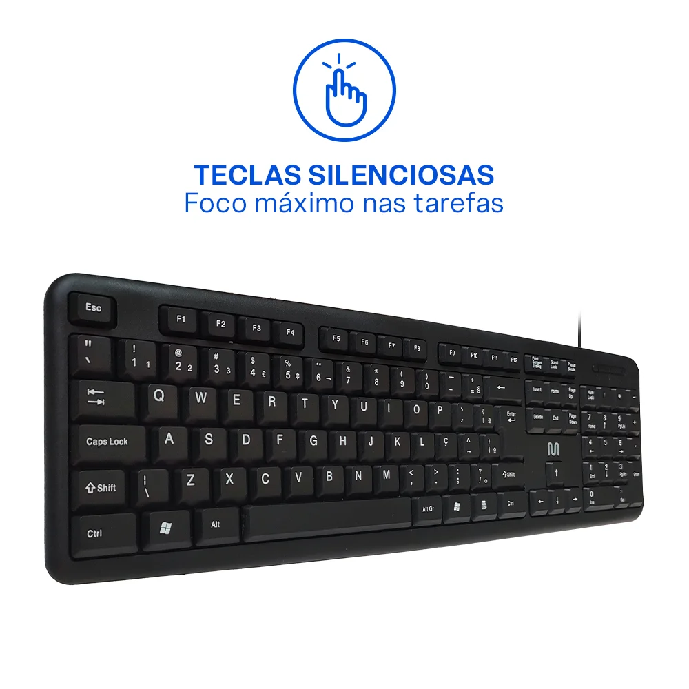 Imagem 3 de 5 do produto Teclado Slim Multi Standard, Preto ABNT - USB TC065