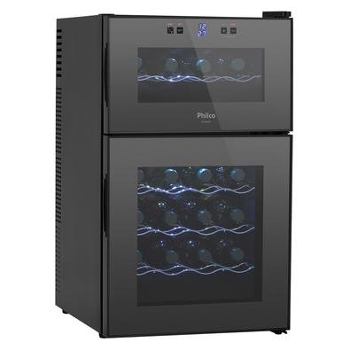 Para conservar a temperatura dos seus vinhos prediletos e manter a qualidade, você pode contar com a Adega de Vinhos Philco PH24 DZ! Esta adega compor
