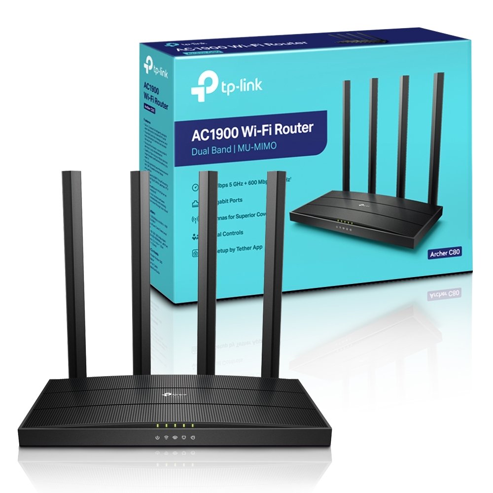 Roteador Wireless Gigabit Dual Band 1300mbps Ac1900 Mu-mimo Archer C80 Tp-link