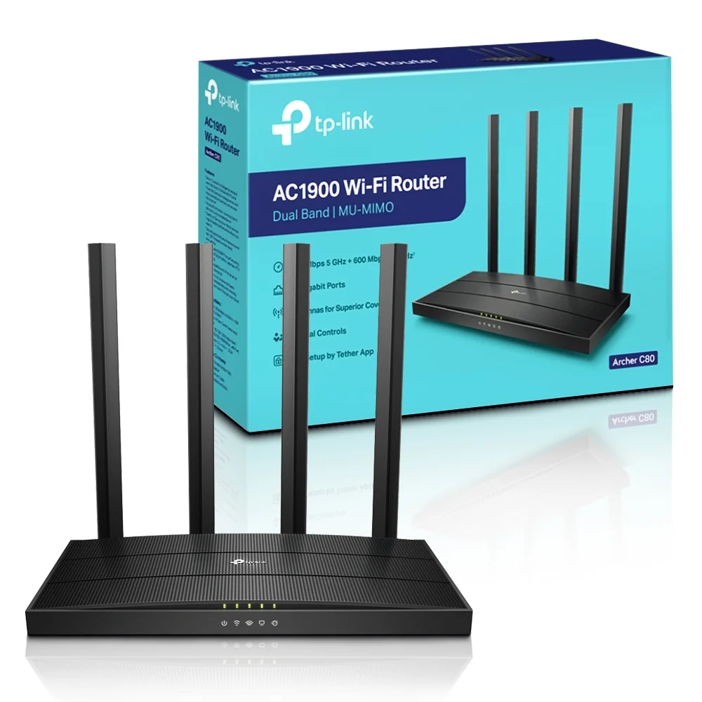 Roteador Wireless Gigabit Dual Band 1300mbps Ac1900 Mu-mimo Archer C80 Tp-link