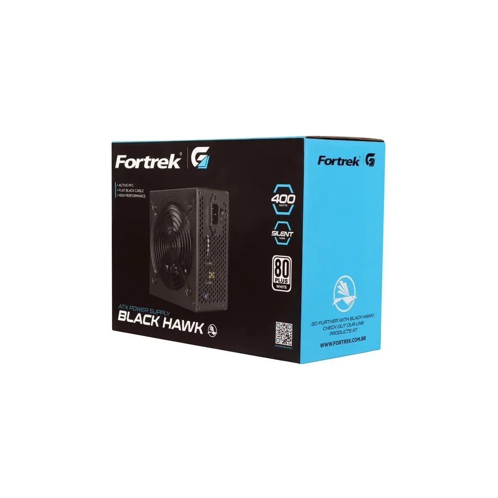 Imagem 4 de 5 do produto Fonte Fortrek Black Hawk ATX, 400W, 80 Plus, PFC Ativo.