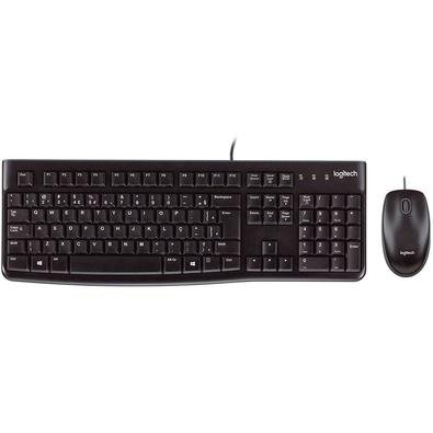 Kit Teclado e Mouse Logitech MK120 USB, 1000DPI, ABNT2, Preto..