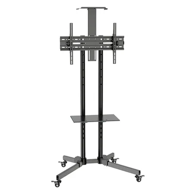 Suporte Pedestal Móvel Para Tv, 32" A 75", Suporte Até 50kg, Altura Ajustável, Inclinação, Rodízios, Preto, A06v6_s, Elg