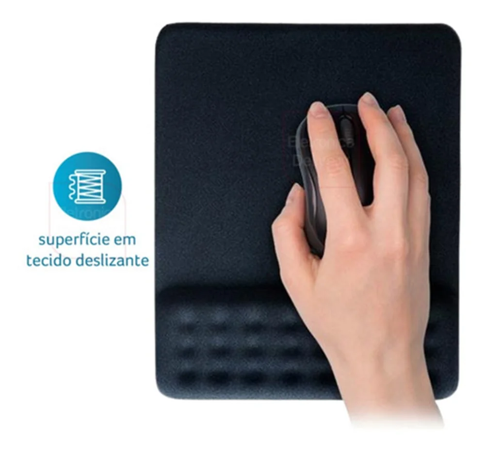 Mouse Pad Multi Ergonômico C/ Apoio Dot Em Gel Preto - Ac365 Mouse Pad Multi Ergonômico C/ Apoio Dot Em Gel Preto - Ac365