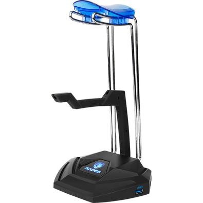 ANUBIS’ STAFF é um suporte para fone de ouvido multifuncional com estrutura robusta. Serve para pendurar os fones de ouvido, fornecer energia, transmi