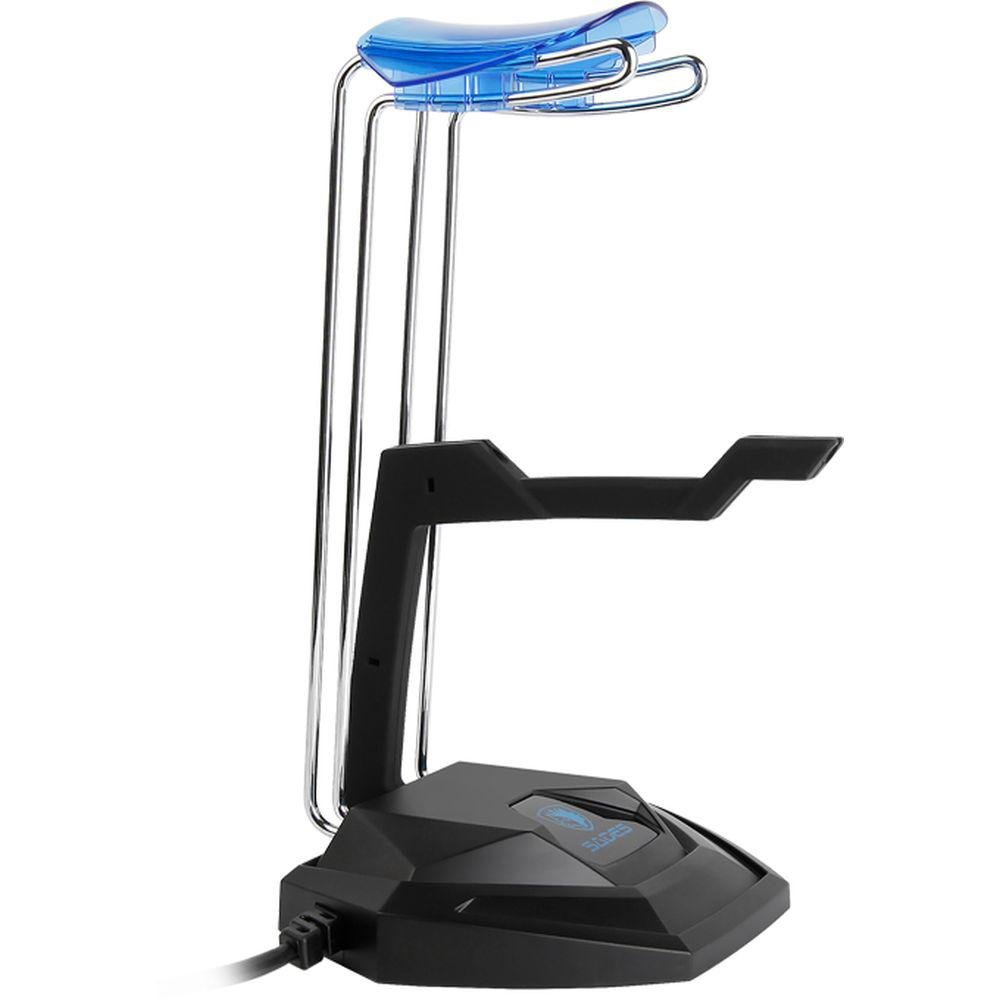 Imagem 2 de 4 do produto Suporte Para Fone Headset Sades Anubis Staff, Usb 3.0 e Áudio