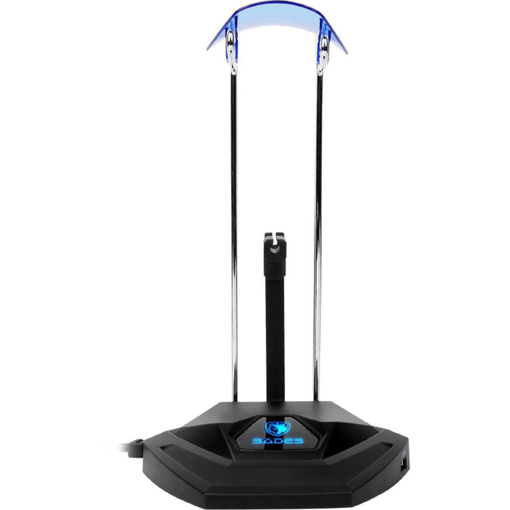Imagem 4 de 4 do produto Suporte Para Fone Headset Sades Anubis Staff, Usb 3.0 e Áudio