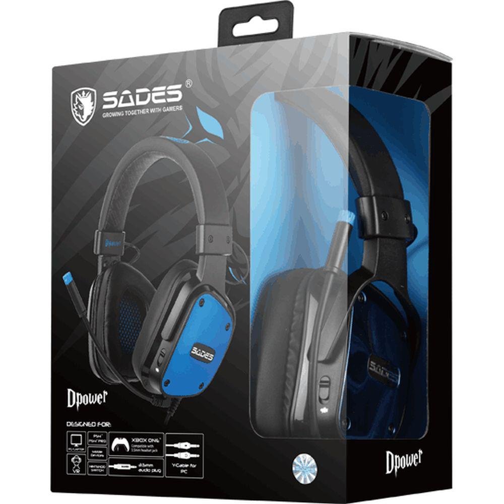Imagem 3 de 5 do produto Fone Headset Gamer Sades Dpower, Ps4, Xbox One, Azul - Sa-722