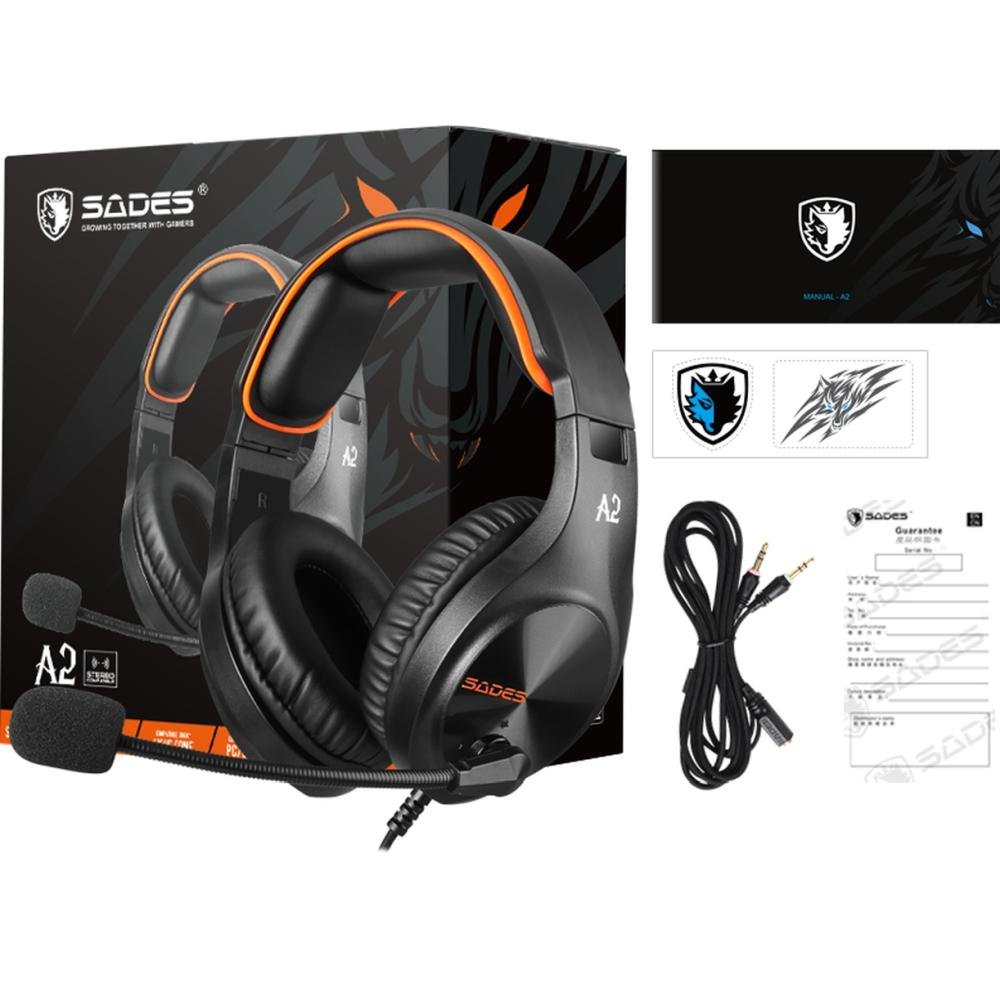 Imagem 3 de 5 do produto Fone Headset Gamer Sades A2, Ps4, Celular, Xbox One, Pc, Nintendo Switch, Preto