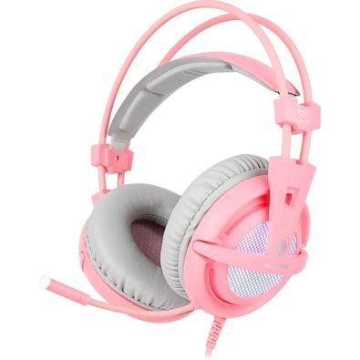 Headset Sades A6 Angel Edition, 7.1, Usb, Rosa