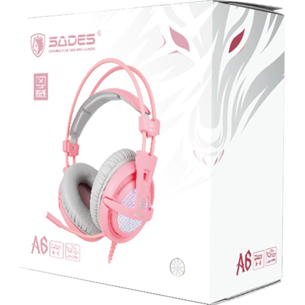 Imagem 4 de 4 do produto Headset Sades A6 Angel Edition, 7.1, Usb, Rosa