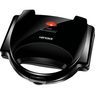 A Grill e Sanduicheira Classic Lenoxx possui chapa dupla antiaderente que grelha os dois lados do alimento ao mesmo tempo de maneira uniforme. Você po