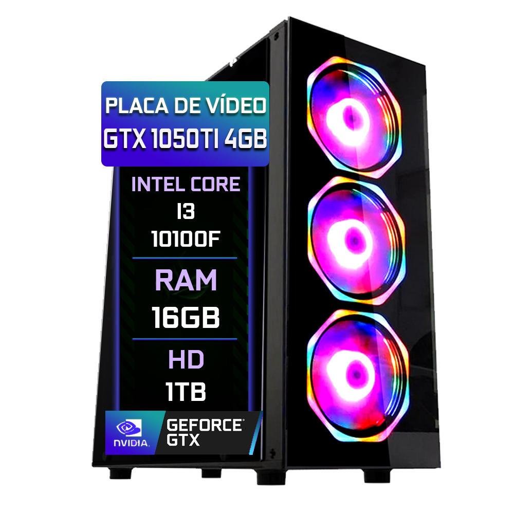 Pc Gamer F cil Intel Core I3 10100f 16GB GTX 1050TI 4GB 1TB