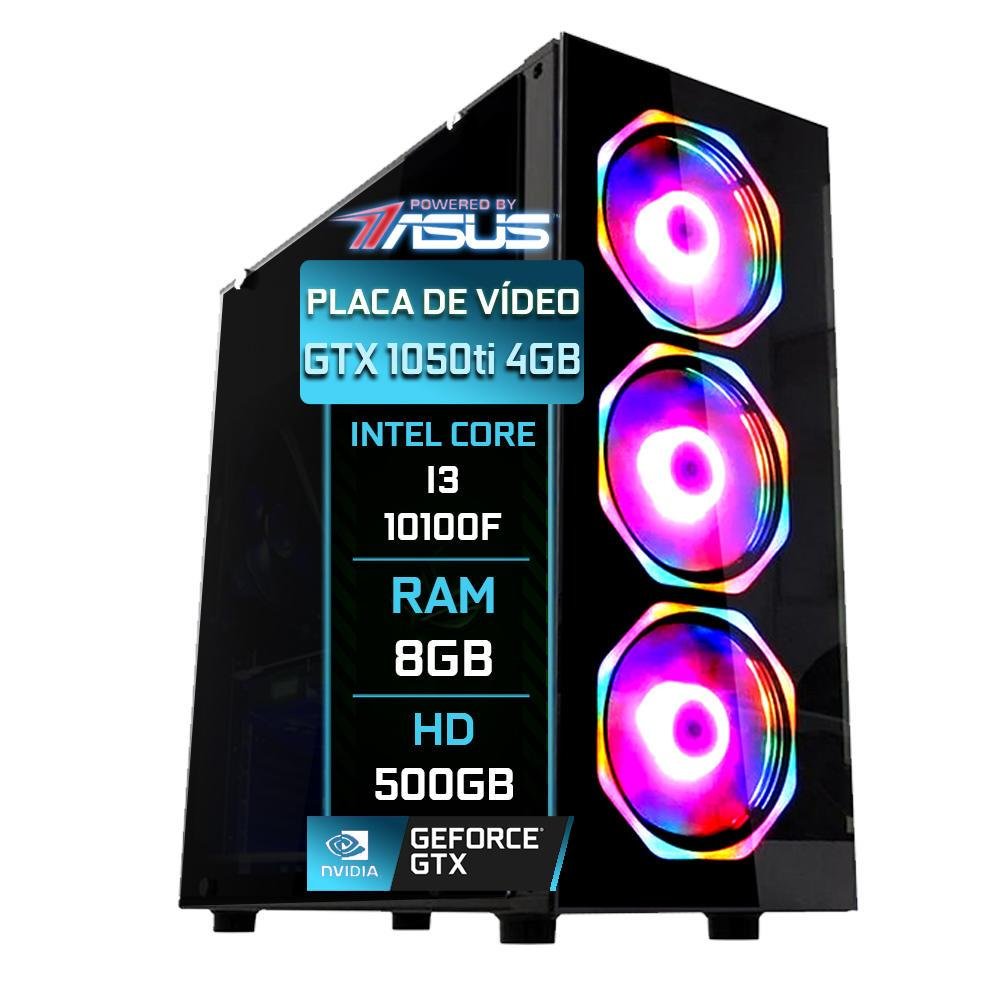 Pc Gamer F cil By Asus Intel Core I3 10100F 8GB GTX 1050TI