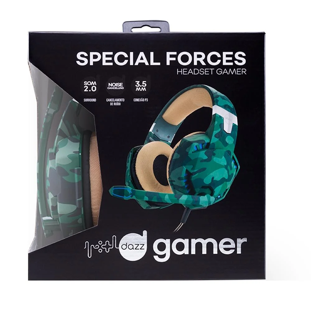 Imagem 2 de 4 do produto Headset Dazz Special Forces Colors Series Jungle com Fio, Camuflado