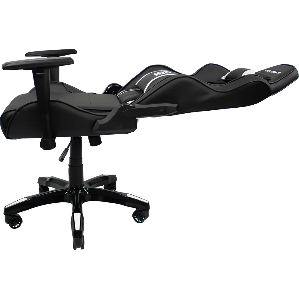 Cadeira Gamer Mymax Mx12, Peso Máximo Suportado: 150kg, Giratória, Preto/Branco Cadeira Gamer Mymax Mx12, Peso Máximo Suportado: 150kg, Giratória, Preto/Branco