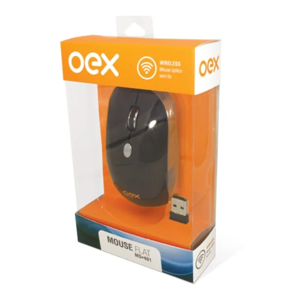Imagem 2 de 2 do produto Mouse Wireless Oex, Flat, Preto - MS401