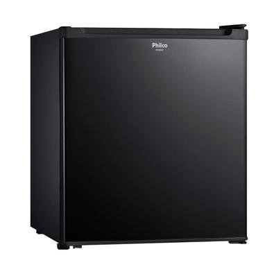Frigobar Compacto Preto Philco Porta Reversível PFG50P 47 Litros é compacto e tem capacidade de 47 litros. Você pode organizar o que precisa, as prat