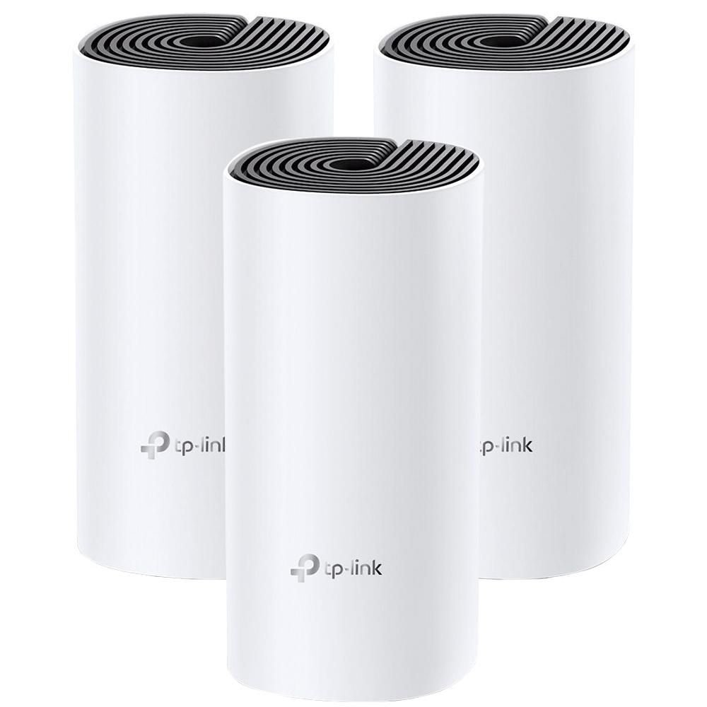 Kit com 3 Roteadores Gigabit Wifi TP-Link Rede Mesh AC1200 Mbps, Dual Band, 2.4Ghz e 5.0Ghz 3 em 1 DECO M4