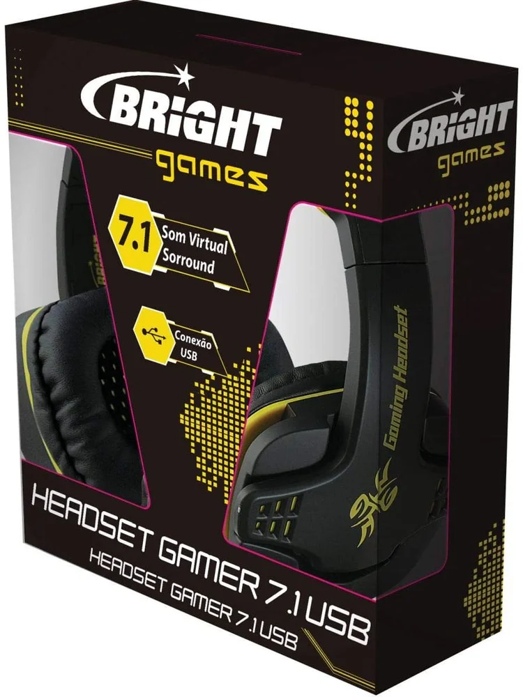 Imagem 4 de 5 do produto Fone de Ouvido Headset Gamer Bright, 7.1, Conexão Usb - 0354