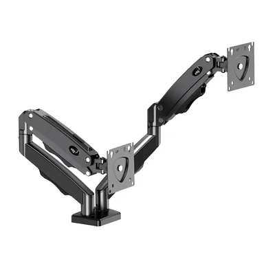 Suporte Ergonômico Articulado de Mesa, 2 Monitores 17" a 35", Pistão a Gás, Suporta Até 9kg por Tela, Preto, F160N, ELG