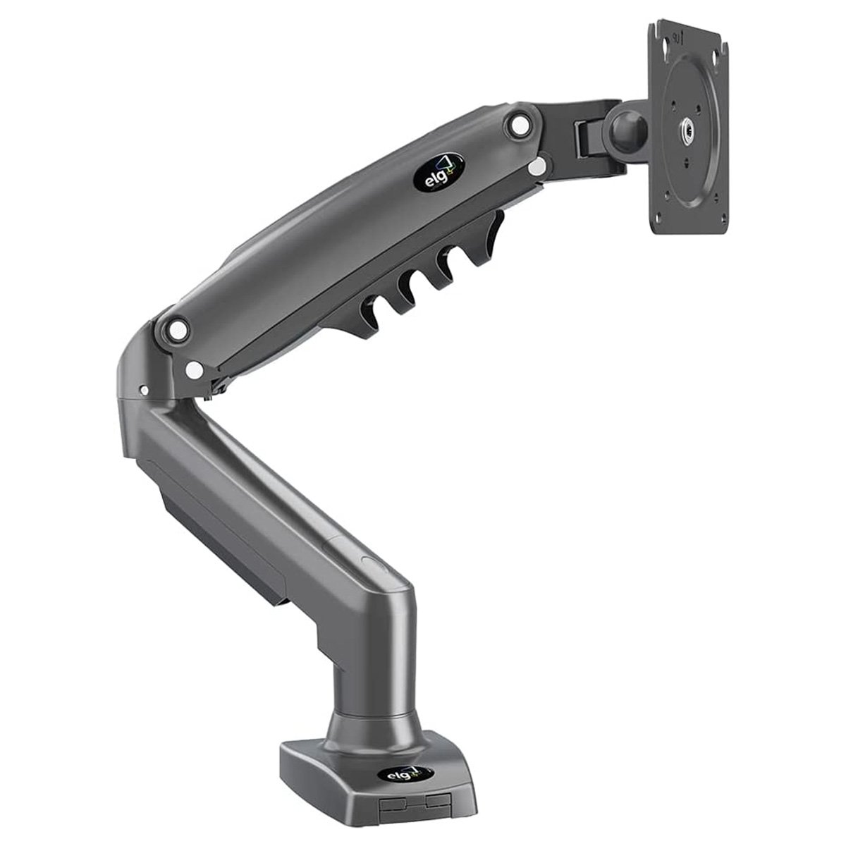 Suporte Ergonômico de Mesa, Para Monitor 17" a 35", Pistão a Gás, Suporte Até 9kg, Cinza, F80N, ELG
