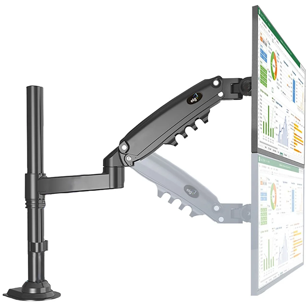 Suporte Ergonômico De Mesa, Para Monitor 17" A 35", Pistão A Gás, Suporte Até 9kg, Cinza, F80n, Elg Suporte Ergonômico De Mesa, Para Monitor 17" A 35", Pistão A Gás, Suporte Até 9kg, Cinza, F80n, Elg