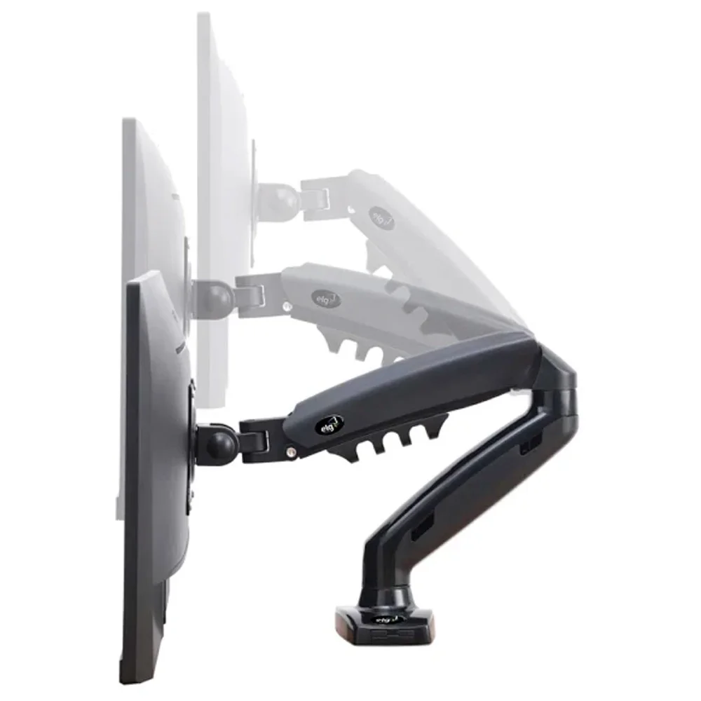 Suporte Ergonômico De Mesa, Para Monitor 17" A 35", Pistão A Gás, Suporte Até 9kg, Cinza, F80n, Elg Suporte Ergonômico De Mesa, Para Monitor 17" A 35", Pistão A Gás, Suporte Até 9kg, Cinza, F80n, Elg