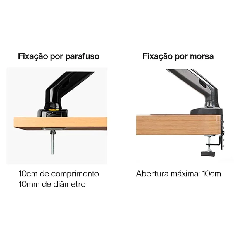 Imagem 2 de 5 do produto Suporte NB F80 Para Monitor De 17 Até 30", Articulado, De Mesa, Com Pistão A Gás