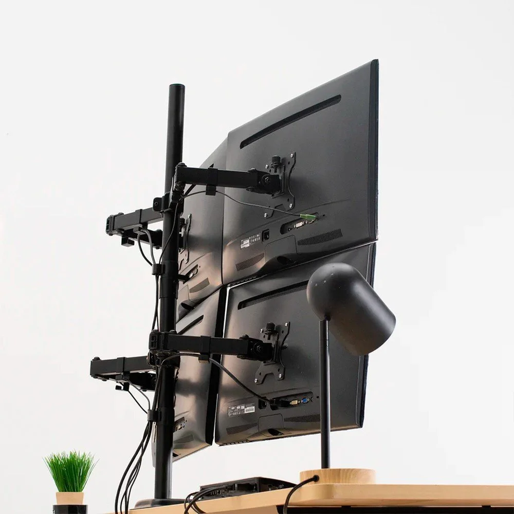 Imagem 2 de 5 do produto Suporte Para Monitor Central Suportes, VESA 100 a 100, Para 4 Monitores, Com Base - V48N