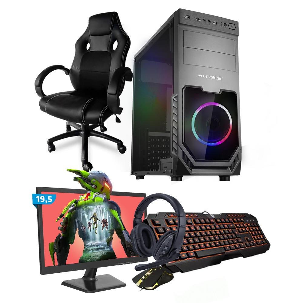 Kit Pc Gamer I7 480gb Placa De Vídeo + Monitor + Combo Game