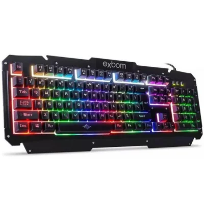 Teclado Gamer Metal C Iluminacao Led Exbom Bk-g200