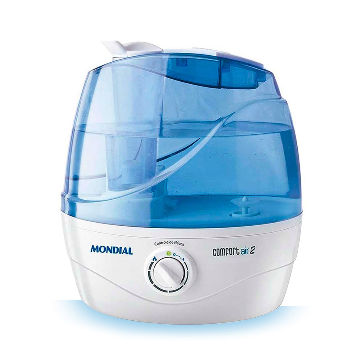 Umidificador De Ar Ultrassônico Mondial Comfort Air 2, Nua-02, 2,2 Litros, Branco/Azul - Bivolt