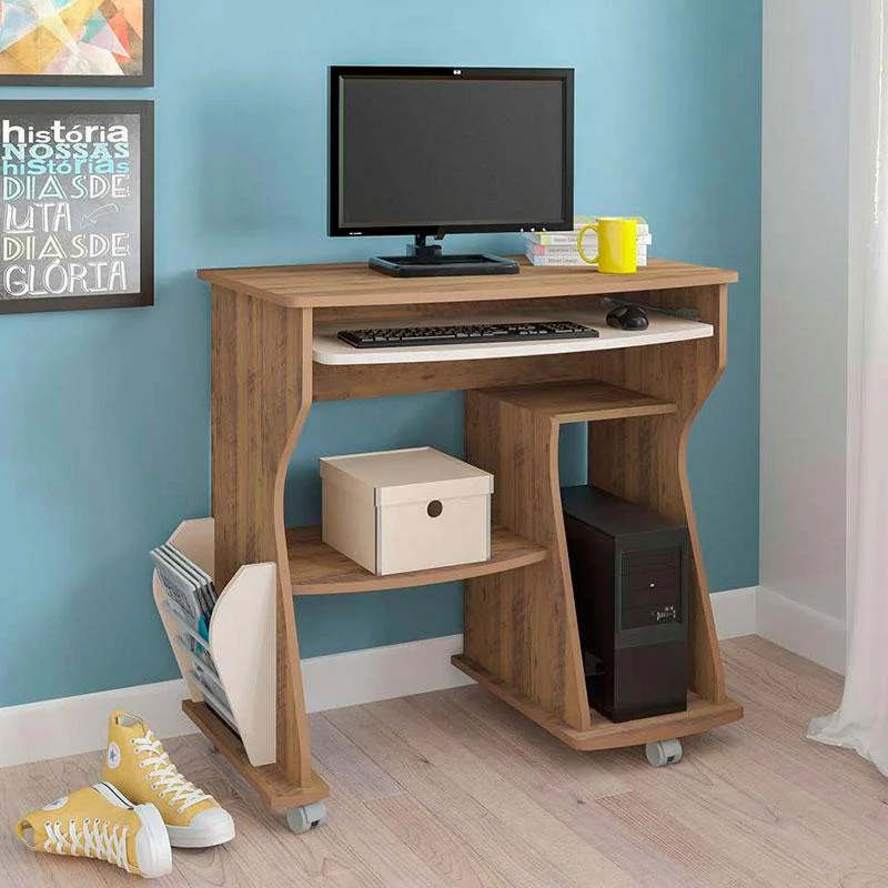 Imagem 2 de 5 do produto Mesa Para Computador 160 – Artely - Pinho / Off White - Pinho | Off White