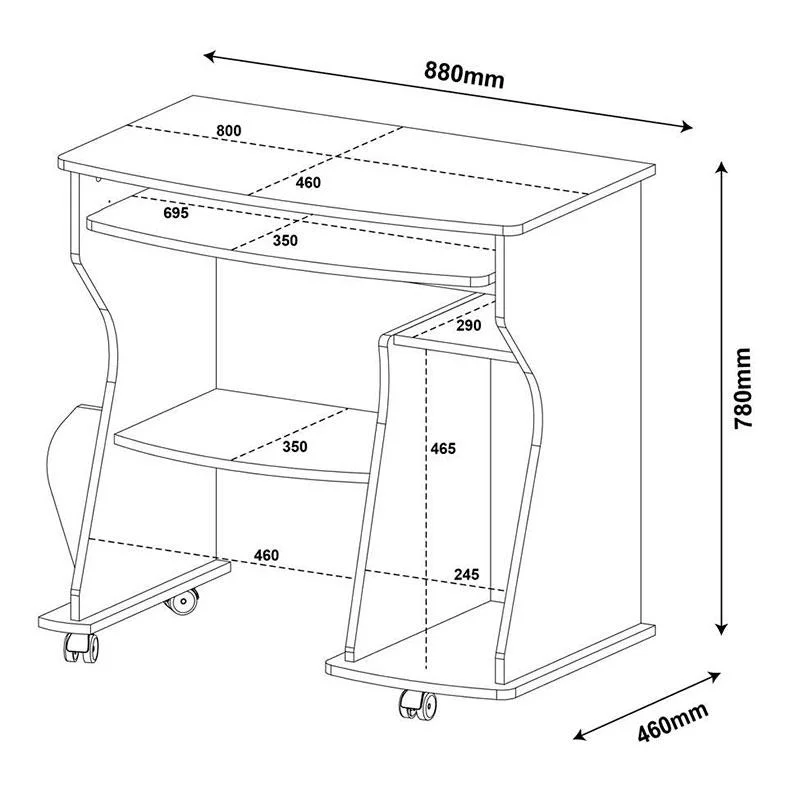Imagem 5 de 5 do produto Mesa Para Computador 160 – Artely - Pinho / Off White - Pinho | Off White