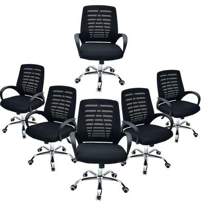 Conjunto 6 Cadeiras de Ecritorio Diretor Viena Tela Preta A Cadeira Executiva Viena proporciona elegância e sofisticação para seu ambiente, seja profi