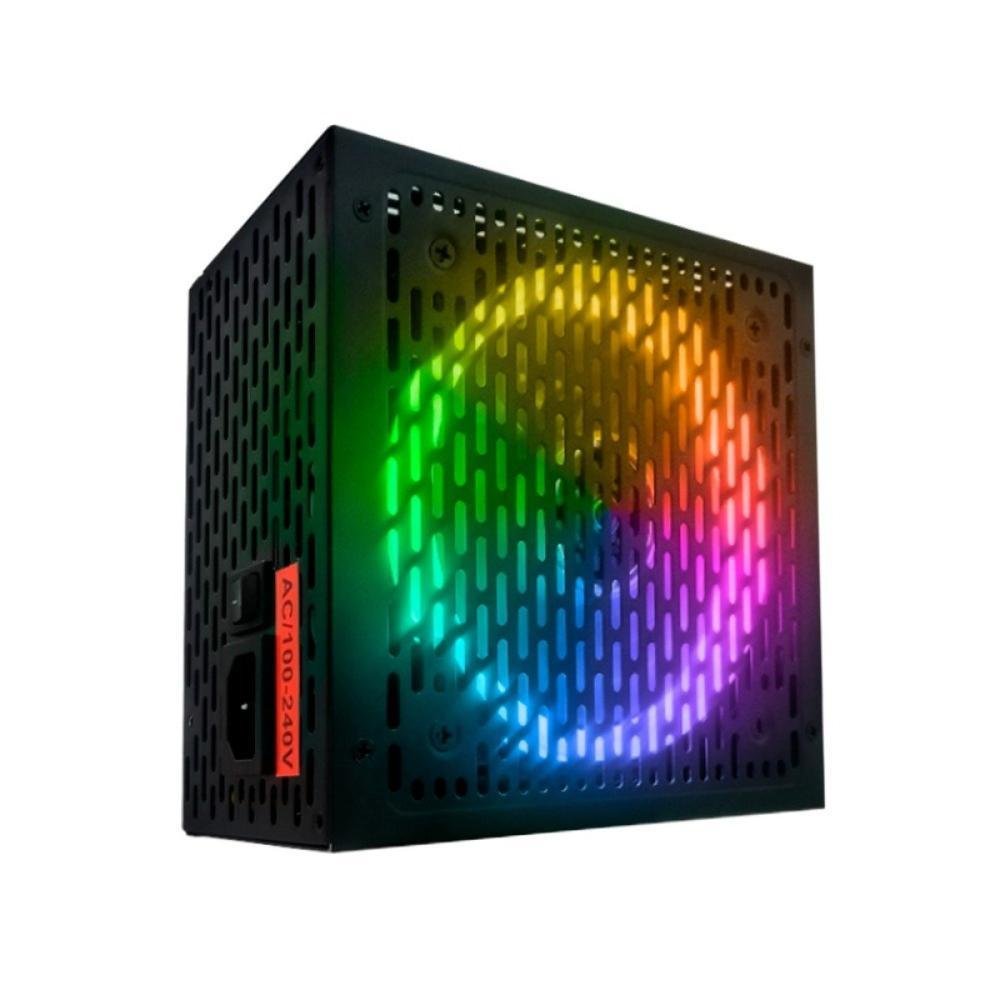 Fonte BRX Rainbow Series, 850W, 80 Plus Bronze, PFC Ativo, Bivolt, RGB, Com Cabo Fonte BRX Rainbow Series, 850W, 80 Plus Bronze, PFC Ativo, Bivolt, RGB, Com Cabo