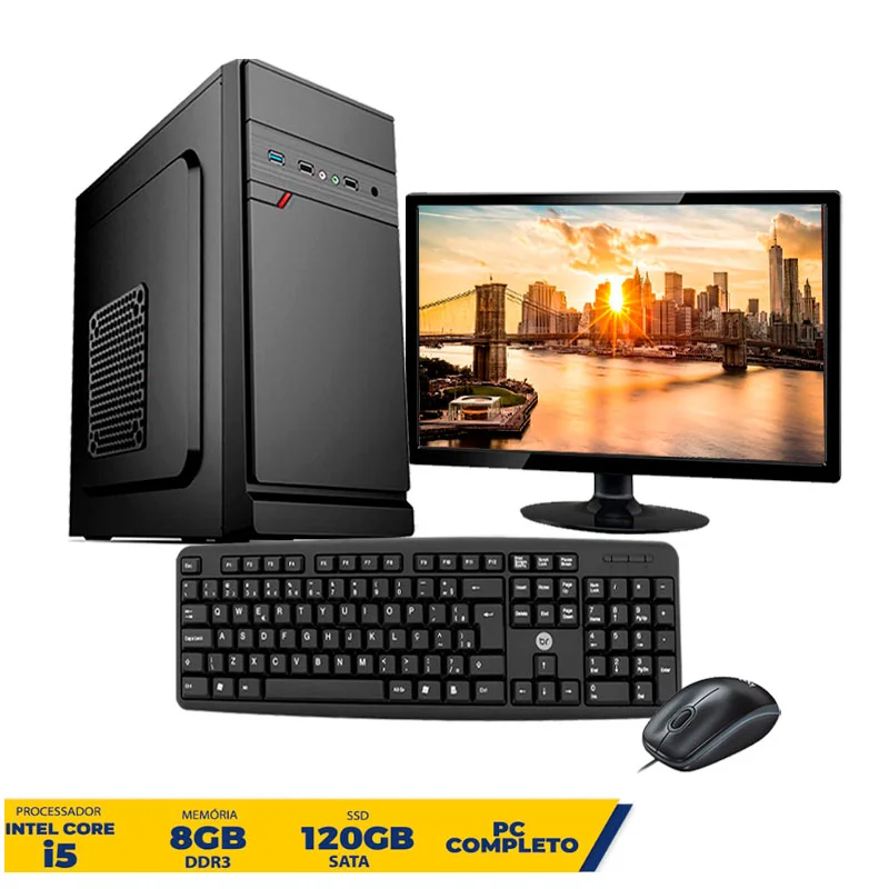 Imagem 5 de 5 do produto Computador Completo I5 8Gb Ssd 120Gb Monitor 19 Polegadas