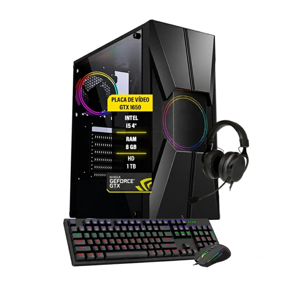 Computador Gamer I5, Placa De Vídeo Gtx1050 ti 4GB, HD 1TB, 8GB